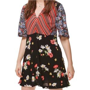 Free People Mix Prints Mini Dress